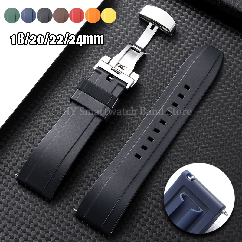 18mm 20mm 22mm 24mm Silicone W - Suede Strap Watch recension och pris