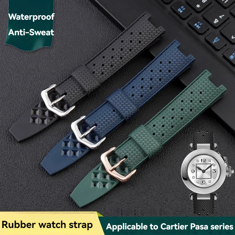 Rubber Men's Watch Strap for C - Cartier Watch Ballon Bleu recension och pris
